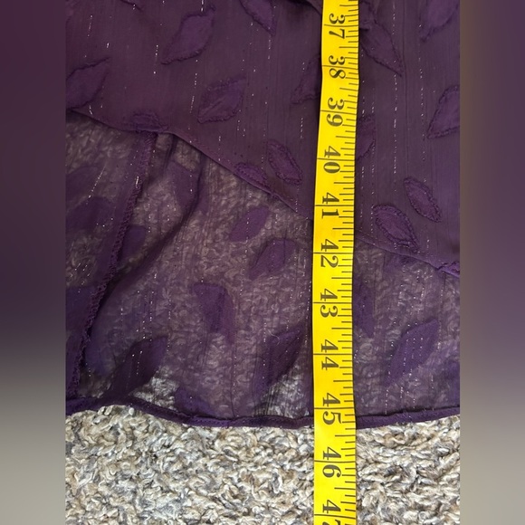 DKNY dark purple hi-lo crossover v-neck tied dress size 4 - Picture 11 of 11